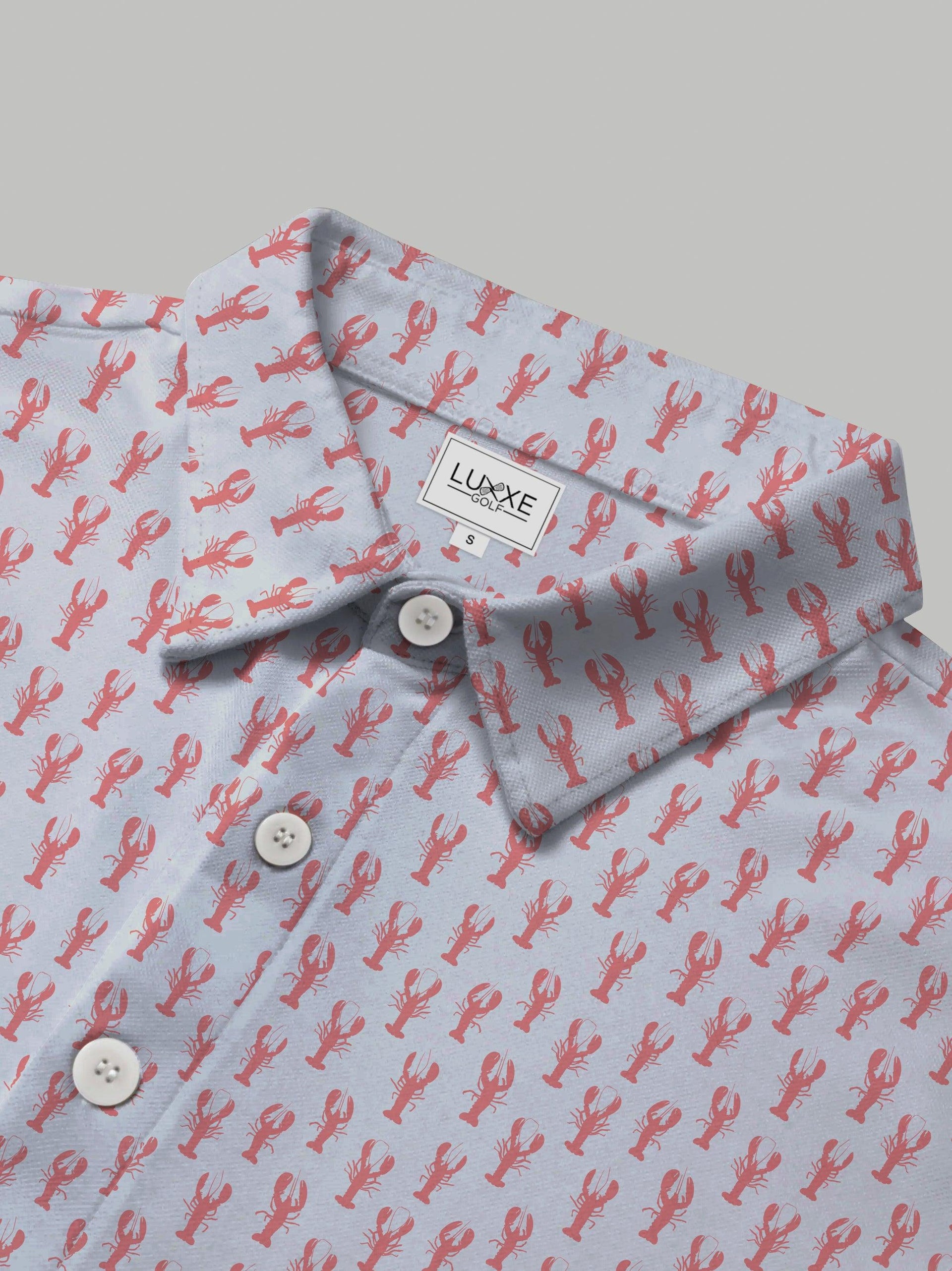 lobster dress shirt Lobster In Blue Men's Dress Shirt